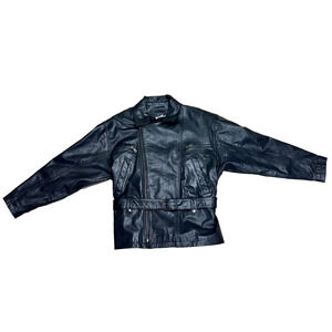 Black Leather Women's Blazer